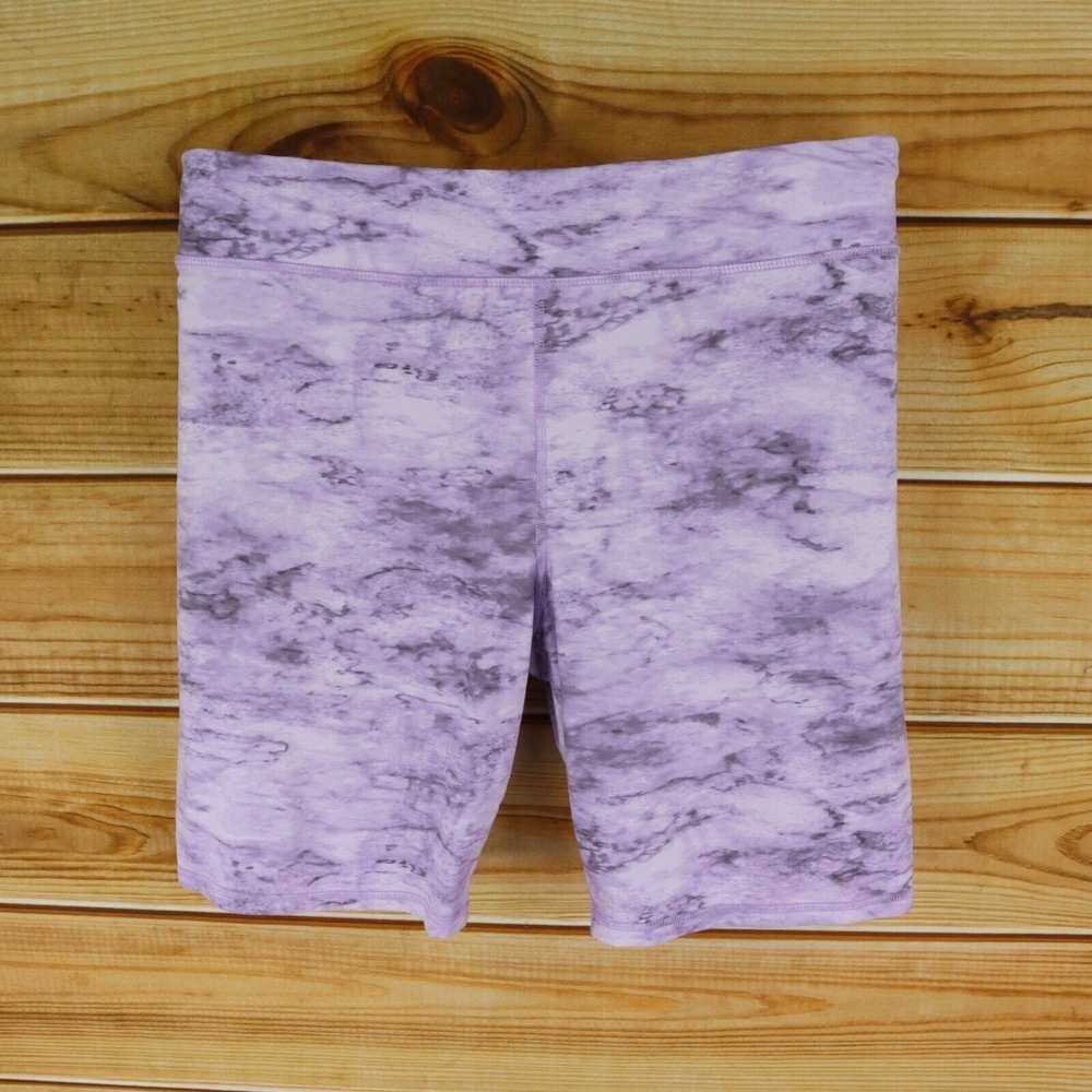 Xersion Biker Shorts Womens 3XL Purple Marbled Polyester Quick-Dri Soft Stretch